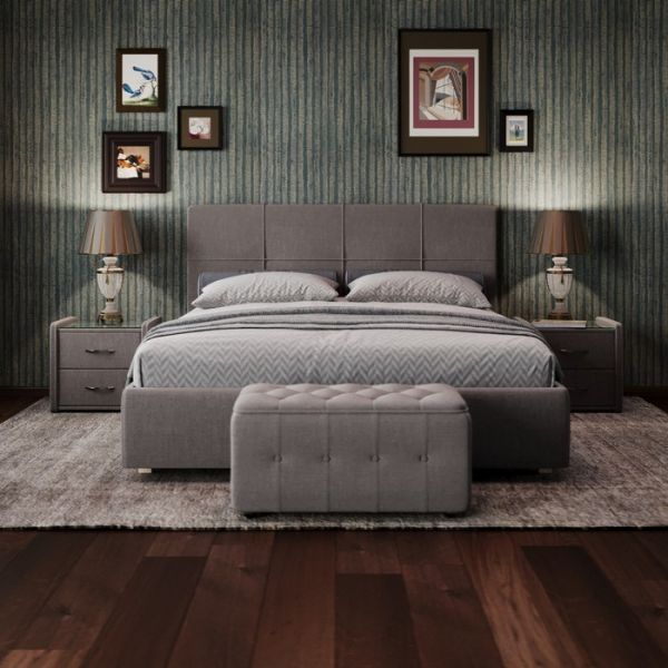 Кровать «Пантеон» без ПМ, 140 ? 200 см, ортопедическое основание, цвет Bravo Grey