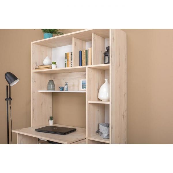 Стол с системой хранения Комфорт 12.94, 1104х330х1804, Гаскон Пайн светлый/Белый