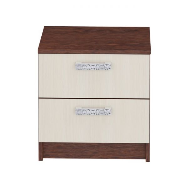 Прикроватная тумба «Уфимка», 450 ? 380 ? 464 мм, 2 ящика, цвет венге / дуб молочный