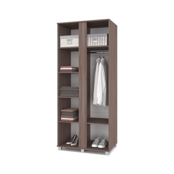 Шкаф Пандора-П22 520х900х2100 двухстворчатый с зеркалом Шимо темный/светлый