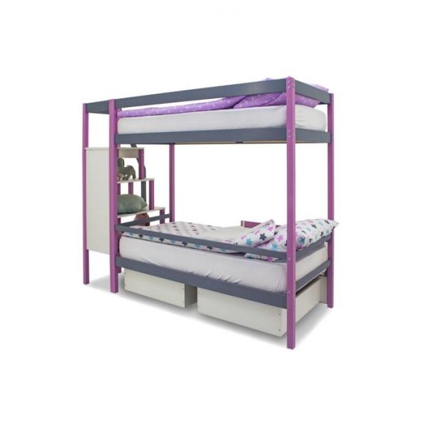 Детская двухъярусная кровать Бельмарко Svogen лаванда-графит