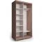 Шкаф-купе Стильный зелкало+ЛДСП Ясень шимо тёмный/Белый/Венге тёмный 1600х600х2300