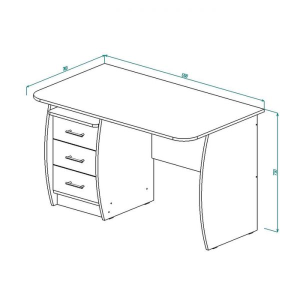 Стол письменный СП-1 730х1200х700 Дуб Сонома