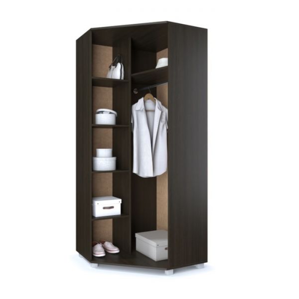 Шкаф угловой двустворчатый Карина, 420x900x2100, Венге/дуб млечный