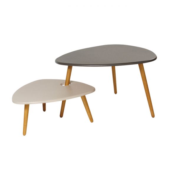 Комплект из двух журнальных столов «Стилгрей», 1200 ? 780 ? 455 мм, цвет белый