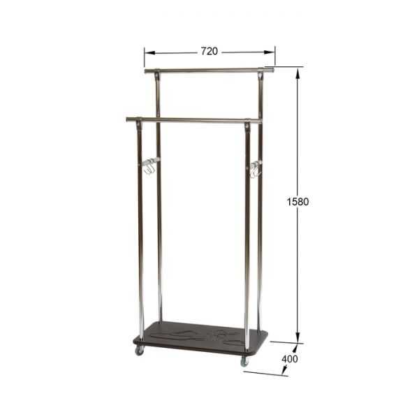 Вешалка гардеробная «Кейп», 720 ? 400 ? 1580 мм, цвет дуб белёный