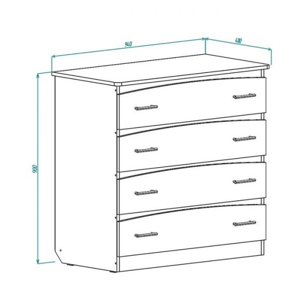 Комод К-6 900х940х480 Дуб выбеленный/Венге