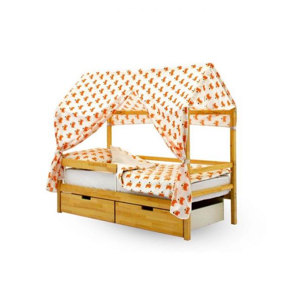 Крыша текстильная Бельмарко для кровати-домика Svogen лисички