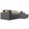 Угловой диван «Мэдисон», механизм еврокнижка, рогожка, правый угол, цвет серый