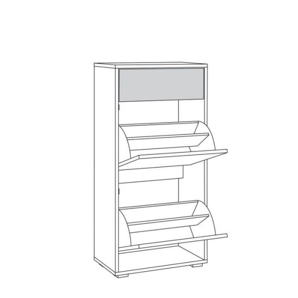 Комод-обувница Куба 13.114, 500х283х1016, Дуб сонома/Белый премиум