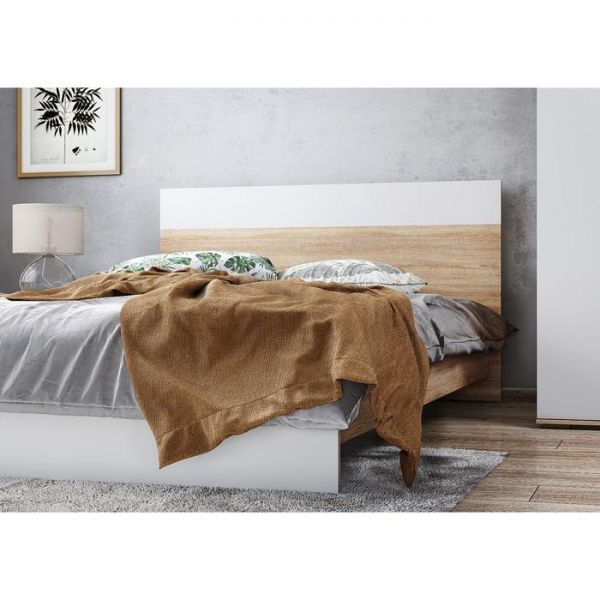 Кровать ЛАЙТ 1400х2000 Белый/корпус Дуб Сонома