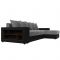 Угловой диван «Дубай», еврокнижка, правый угол, цвет серая рогожка / чёрная экокожа