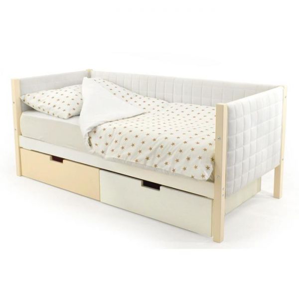 Детская кровать-тахта мягкая Svogen бежево-белый