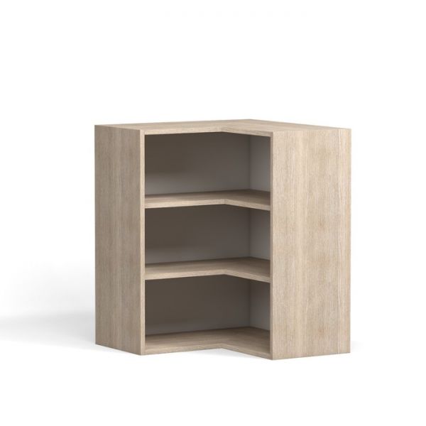 Шкаф навесной угловой Анжелика 600/600х600х920 Дуб молочный/Ясень