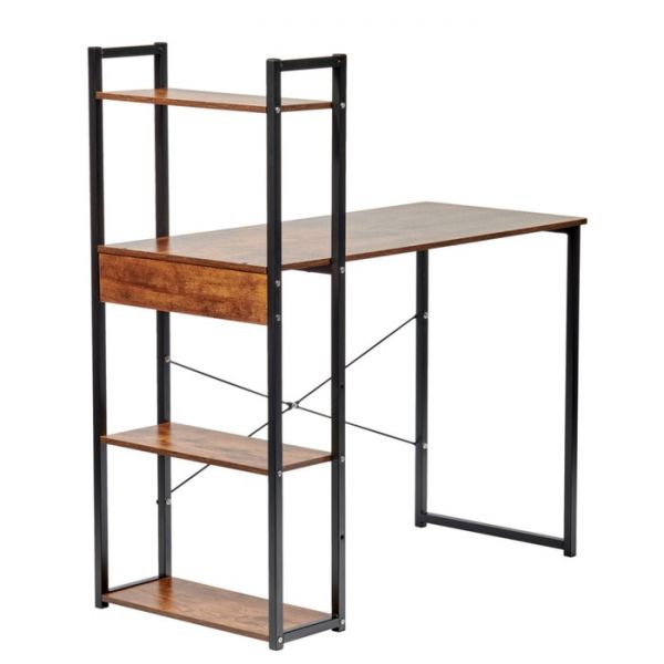 Стол письменный с полками Frame, 1000 ? 450 ? 1100 см, цвет дерево лофт / чёрный