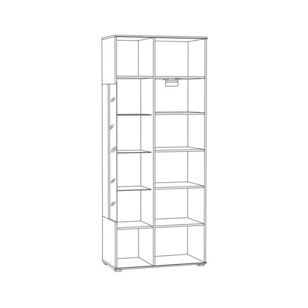 Шкаф с витриной Лина 13.213.02, 881х454х2120, Миндаль/ Дуб сонома