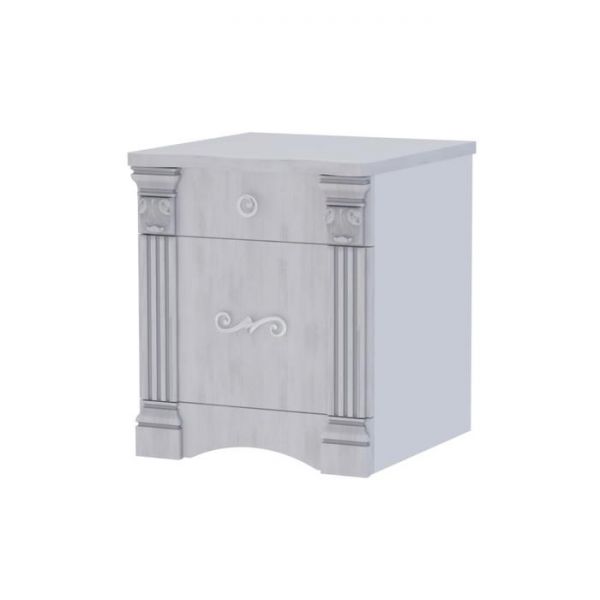 Тумба с 1-м ящиком «Ольга 1Н», 460 ? 495 ? 530 мм, цвет белый экспо / ясень анкор светлый