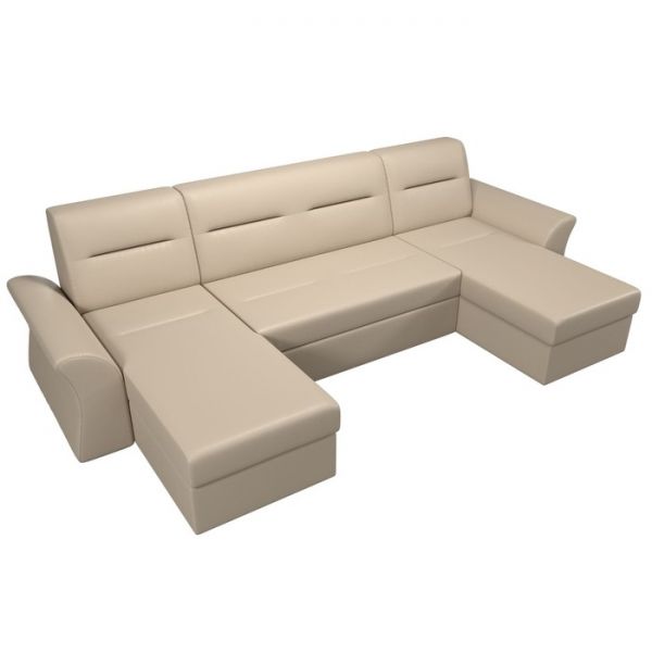 П-образный диван «Клайд», механизм дельфин, экокожа, цвет бежевый