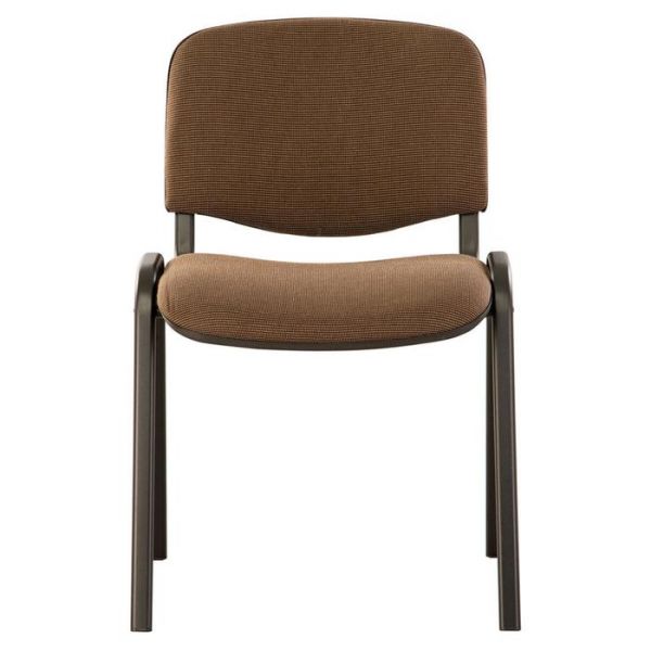 Стул для посетителей BRABIX "Iso CF-005", черный каркас, ткань коричневая, 531973