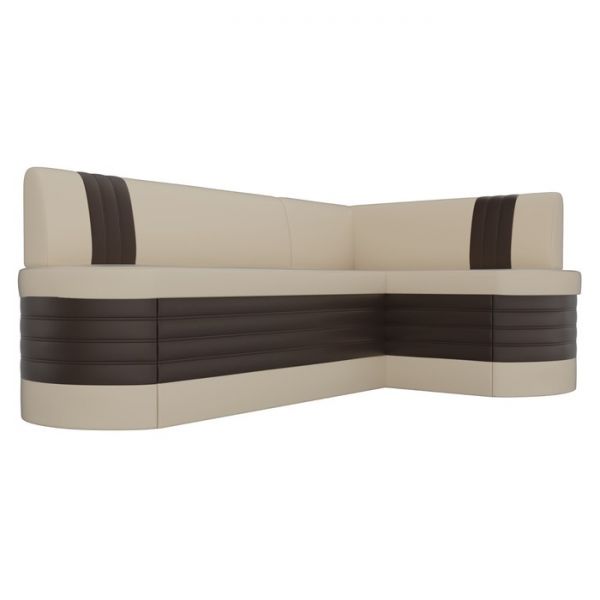 Кухонный угловой диван «Токио», механизм дельфин, экокожа, цвет чёрный / белый