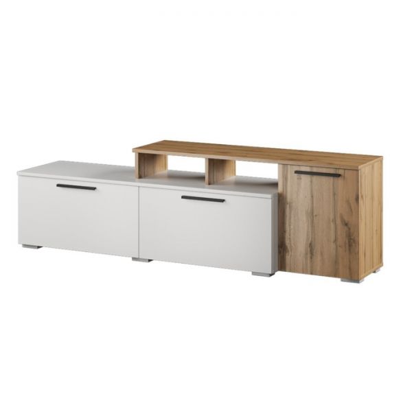 Тумба под ТВ Альберо малая  1800х403х537 белый/дуб вотан