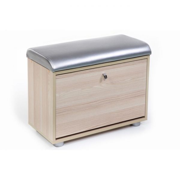 Обувница МС 1(116), 620х300х460, Ясень/Серебряный