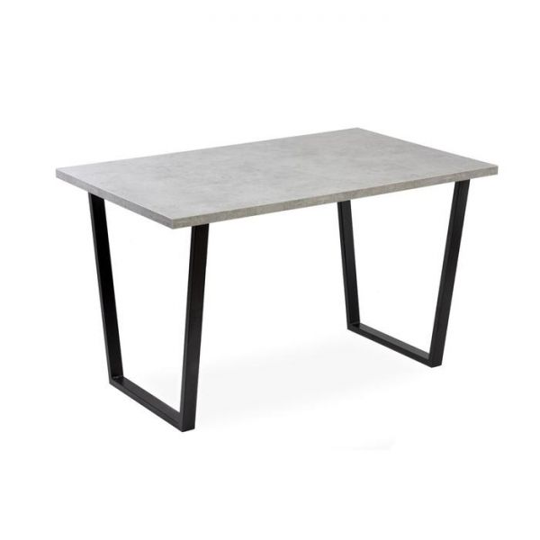 Стол АТЛАНТ-11 1300х800х750  Бетон Чикаго светлый/Опора АТЛАНТ-Черный матовый