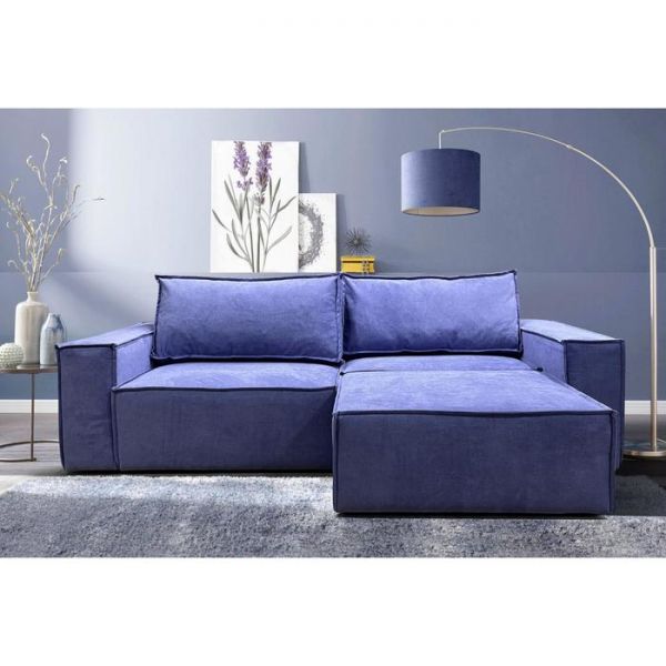 Диван "Бокс", велюр, цвет синий