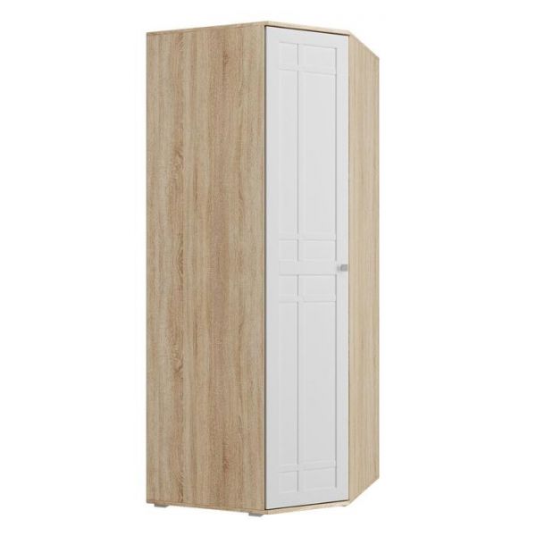 Шкаф ШУ ДВП/ДВП РИВЬЕРА 850х850х2100 фасады ПВХ Белый/корпус Дуб Сонома