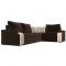 Угловой диван «Николь», механизм дельфин, микровельвет, правый угол, коричневый