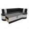 Кухонный угловой диван «Токио», механизм дельфин, экокожа, цвет чёрный / белый