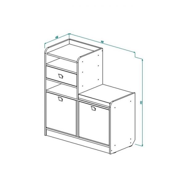 Обувница Об-10 970х900х400 Дуб Выбеленный/Венге