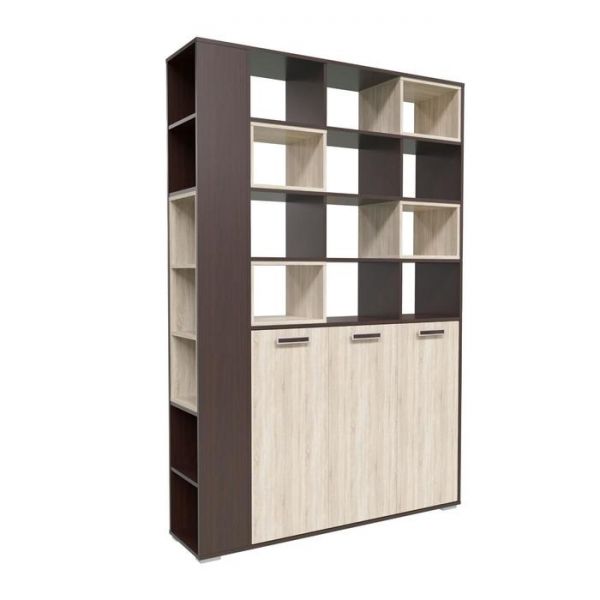 Шкаф перегородка двухсторонний Румба 1400х350х2100 Венге / Дуб Сонома