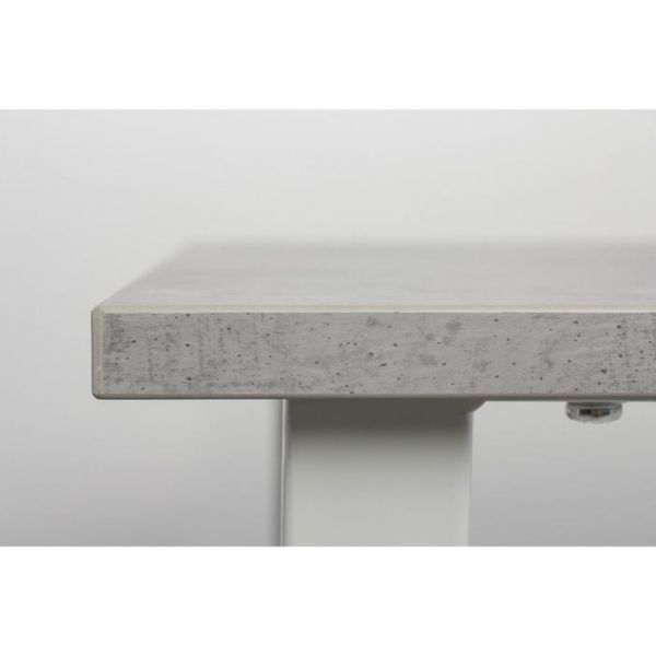 Стол АТЛАНТ-07 1400/2000*900х750 Бетон Чикаго светлый/Опора АТЛАНТ-Белый глянец