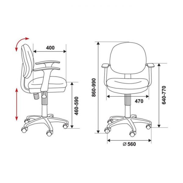 Кресло CH-W356AXSN/15-107 голубой