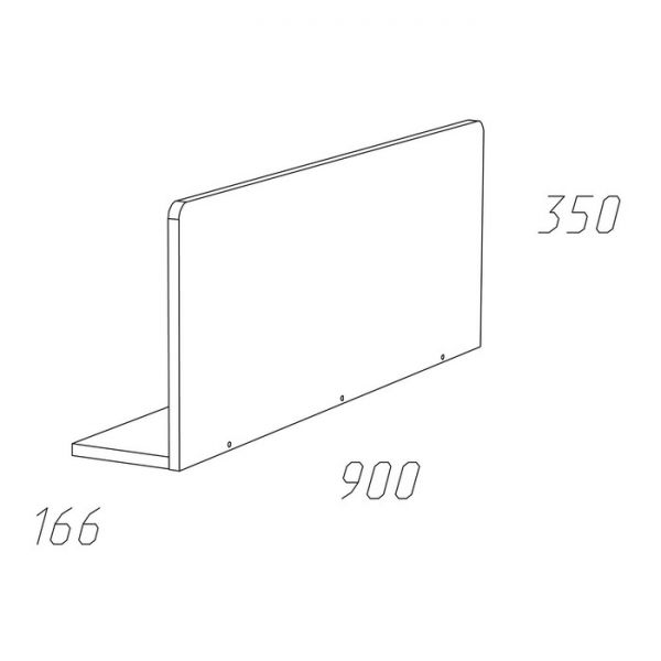 Ограждение Лилу, 900x166x350, Белая эмаль/Белый