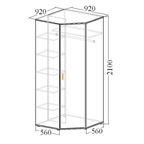 Шкаф угловой с зеркалом «Венеция 9», цвет ясень анкор тёмный / ясень анкор светлый