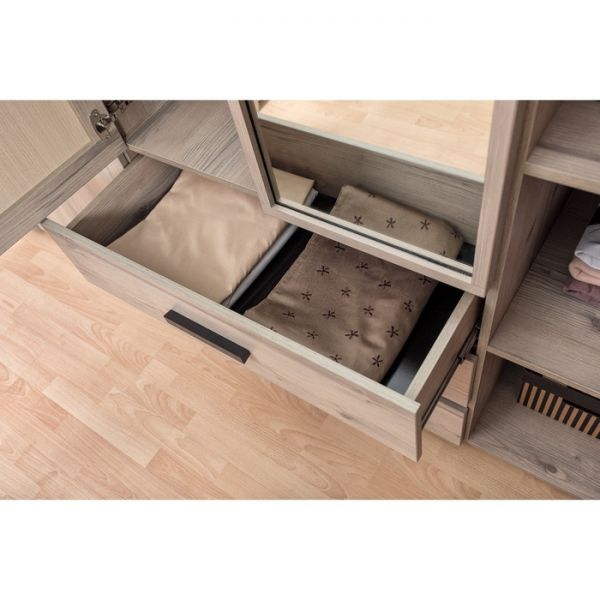 Шкаф для одежды и белья Nature 555, 1600 ? 595 ? 2300 мм, цвет гаскон пайн / чёрный