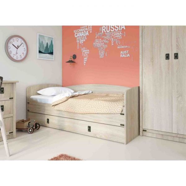 Кровать-топчан «Валенсия», 90 ? 200 см, с основанием под матрас, цвет дуб сонома