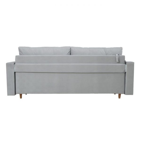 Прямой диван «Киото», механизм еврокнижка, велюр, цвет серый