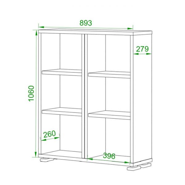Стеллаж, 890 ? 300 ? 1100 мм, цвет нельсон