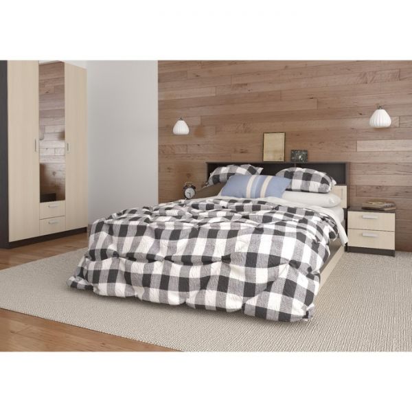 Прикроватная тумба «Уфимка», 450 ? 380 ? 464 мм, 2 ящика, цвет венге / дуб молочный