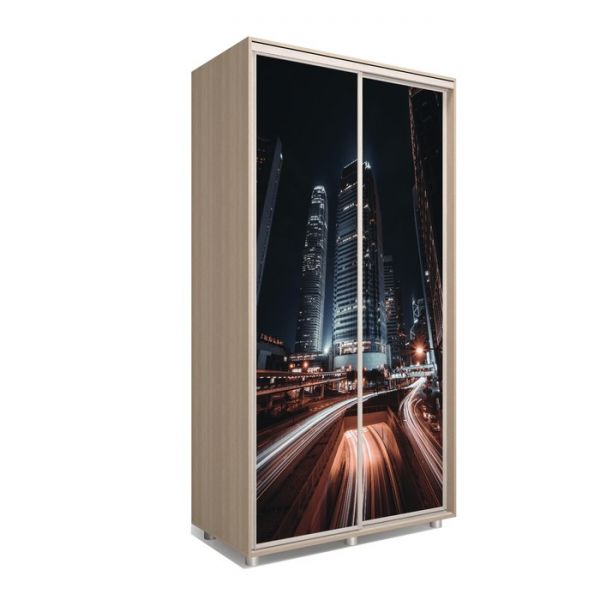 Шкаф-купе Яркий-22 1200х600х2300 Белый/Мегаполис 1