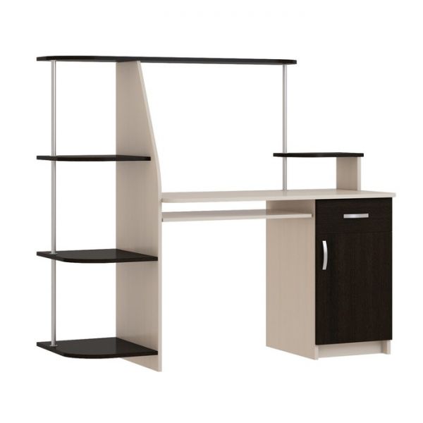 Стол компьютерный «Пегас», 1570 ? 554 ? 1370 мм, цвет дуб девон / дуб венге