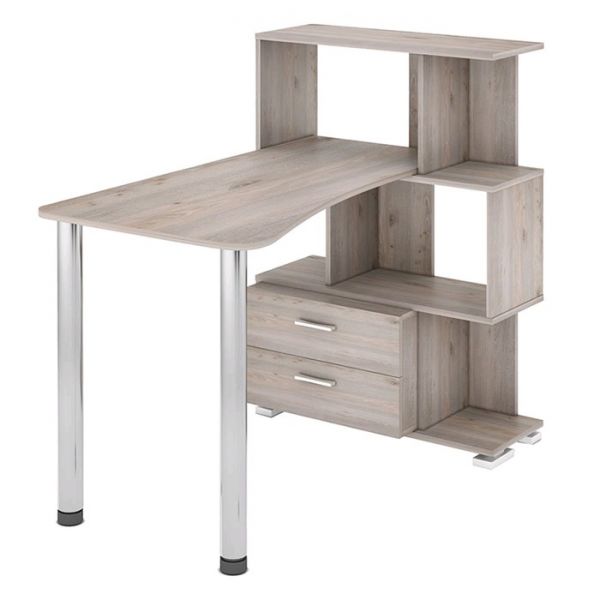 Стол-стеллаж «СЛ-5-3СТ-2», с ящиками, 3 этажный, 750 ? 1182 ? 1060 мм, цвет белый