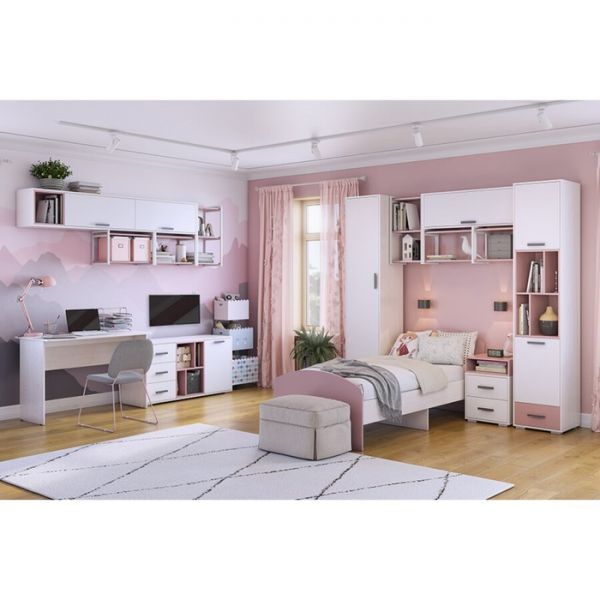 Полка на металлокаркасе Лило 450х298х360 пепельная роза/металл бежевый