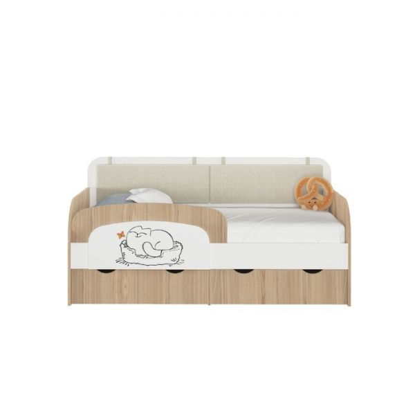 Кровать-тахта «Кот 800.4», 1600 ? 800 мм, без подушек, цвет туя светлая / белый