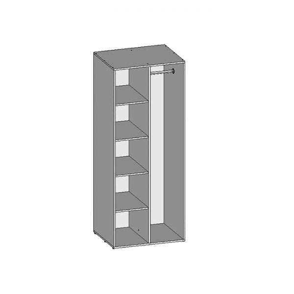 Шкаф универсальный НШ-20, 760 ? 600 ? 1890 мм, белый шагр