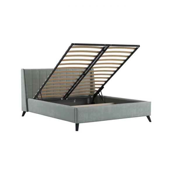 Кровать Мелисса, 1600х2000, ортопедическое осн+ПМ, Серебристо-серый