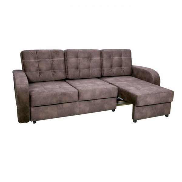 Диван-трансформер с раскладной оттоманкой «Сэл», обивка «венус шоколад»